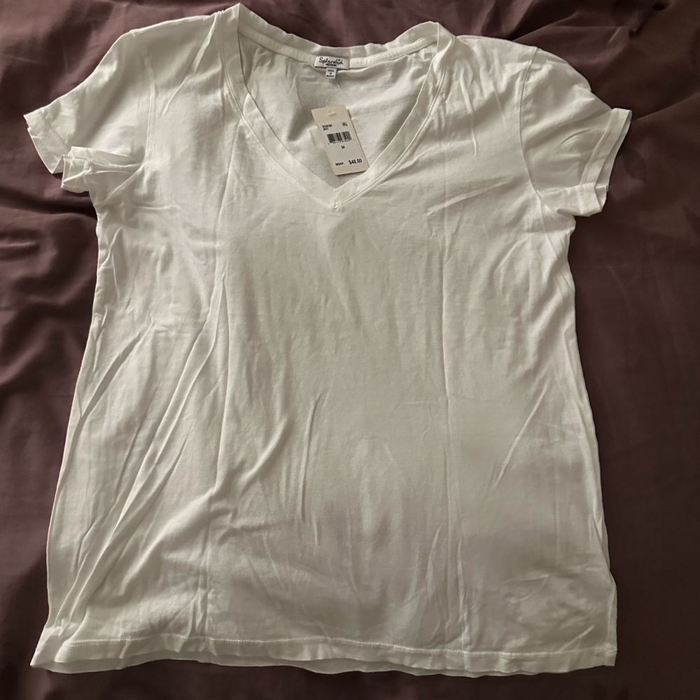 Splendid Classic White V-Neck Tee NWT size M